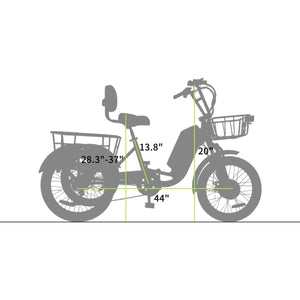 Nakto S02 Electric Trike - 750 Watt, 48V - electricbykemart.com